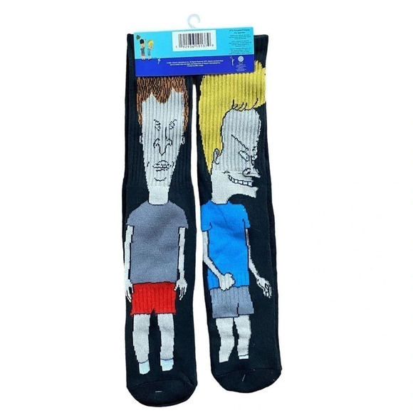 Beavis and ButtHead Unisex Socks Size 6-12 Colorful Crew Socks One Pair Soft - Picture 3 of 9